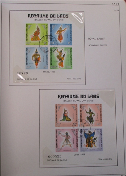 Laos Used Collection on K-Line Pages in 2 Binders plus Extras (Est $100-150)