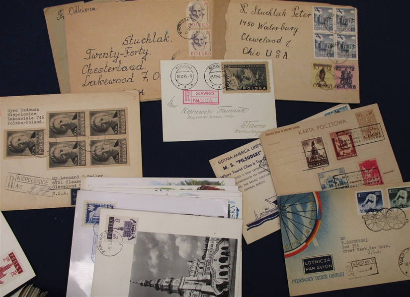 Poland Accumulation of Covers, Maxi-Cards, Stationery, More (Est $100-150)