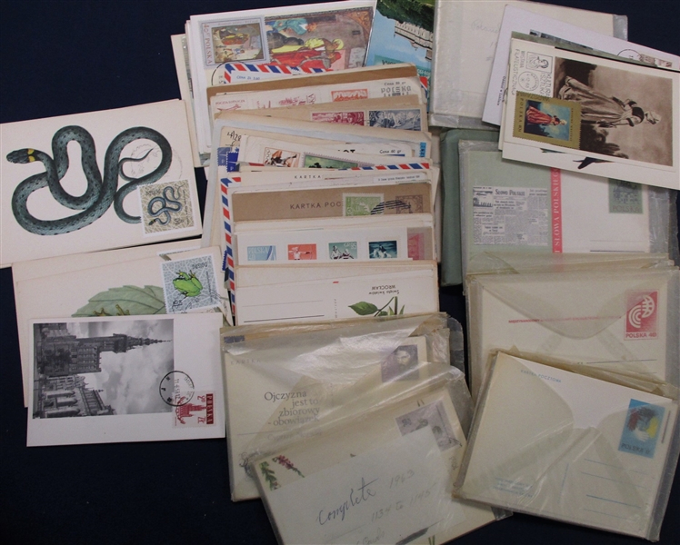 Poland Accumulation of Covers, Maxi-Cards, Stationery, More (Est $100-150)