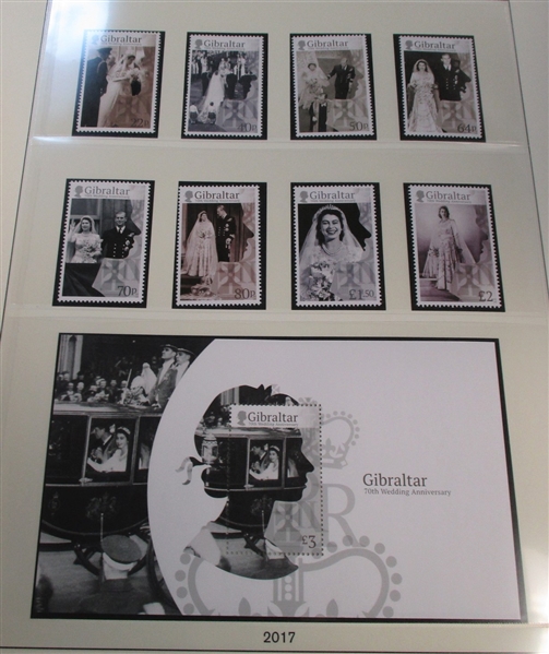 Gibraltar MNH Collection in 4 Lindner Hingeless Albums, 1972-2017 (SCV $2555)