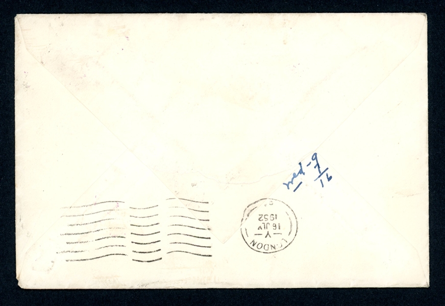 USA Scott C39 on Cover to England with British Postage Due, 1952 (Est $50-80)