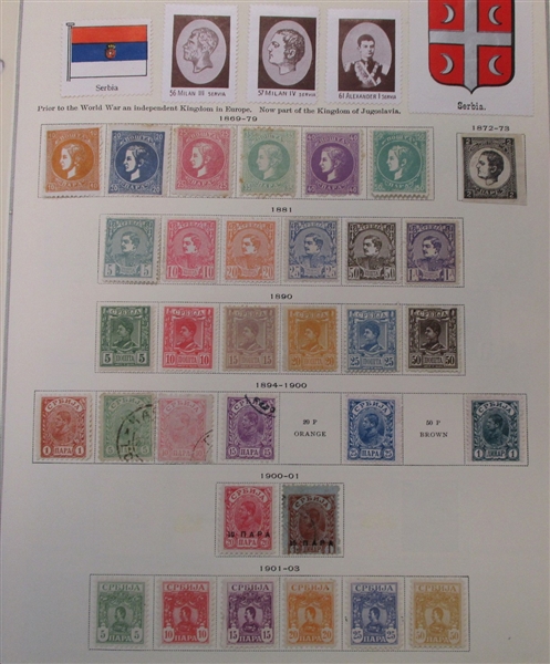 Serbia - Clean Unused Stamp Collection to 1940 (Est $100-150)