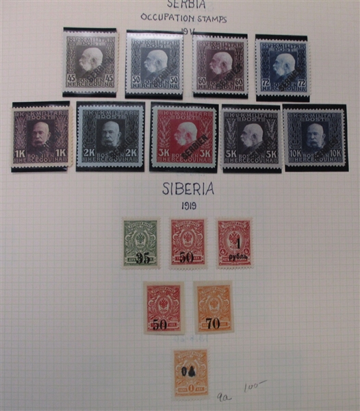Serbia - Clean Unused Stamp Collection to 1940 (Est $100-150)