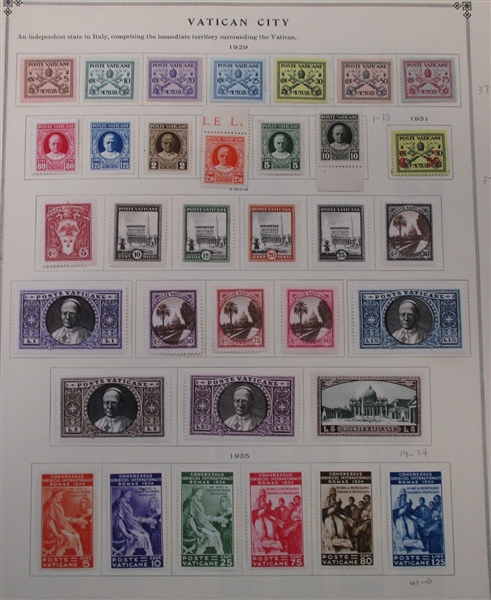 Vatican City - Clean Unused Stamp Collection to 1940 (Est $120-150)