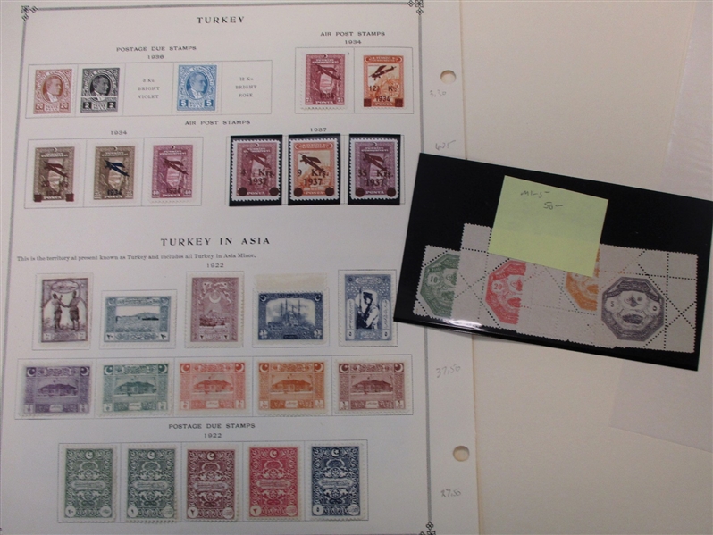 Turkey - Clean Unused/Used Stamp Collection to 1940 (Est $400-600)