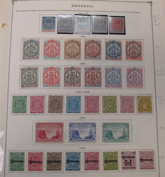 Rhodesia - Clean Unused Stamp Collection to 1940 (Est $200-250)