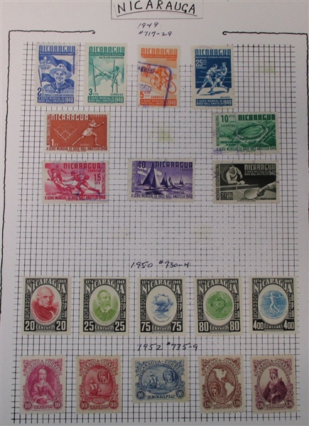 Nicaragua Collection on Homemade Pages to 1940's (Est $50-100)