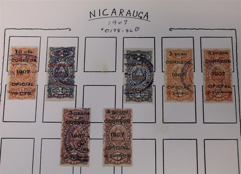 Nicaragua Collection on Homemade Pages to 1940's (Est $50-100)