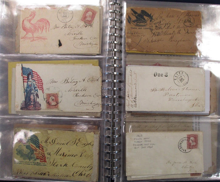 Civil War Covers and Letters with Several Patriotic (Est $600-800)