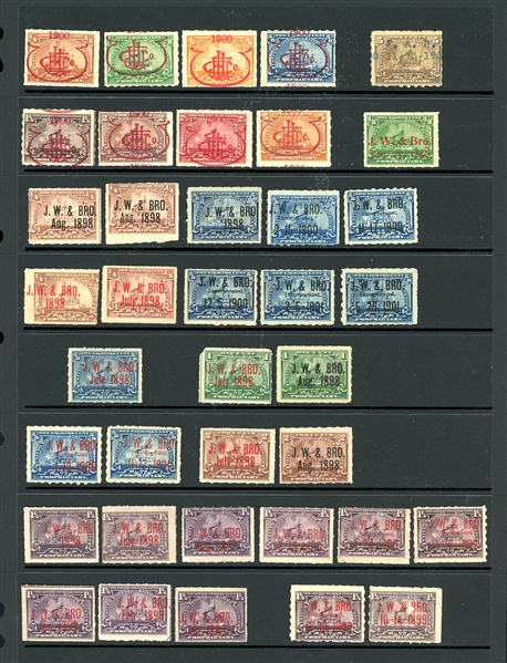 Collection of Different Printed Pre-Cancels on 1898 Battleships (Est $700-900)