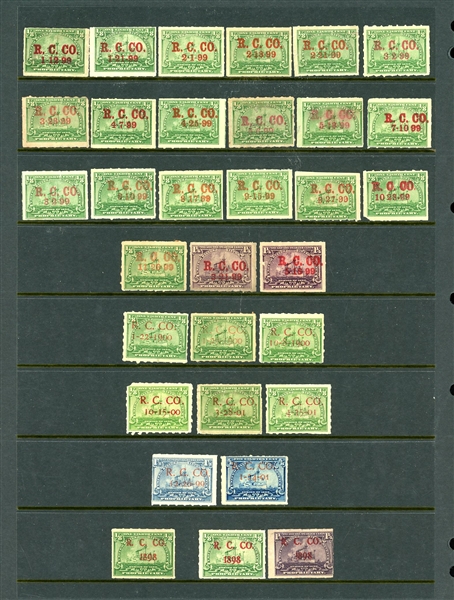 Collection of Different Printed Pre-Cancels on 1898 Battleships (Est $700-900)