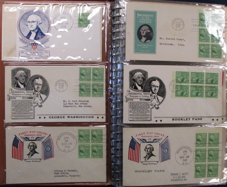 1938 Prexie First Day Cover Collection, Different Cachets (Est $150-250)  