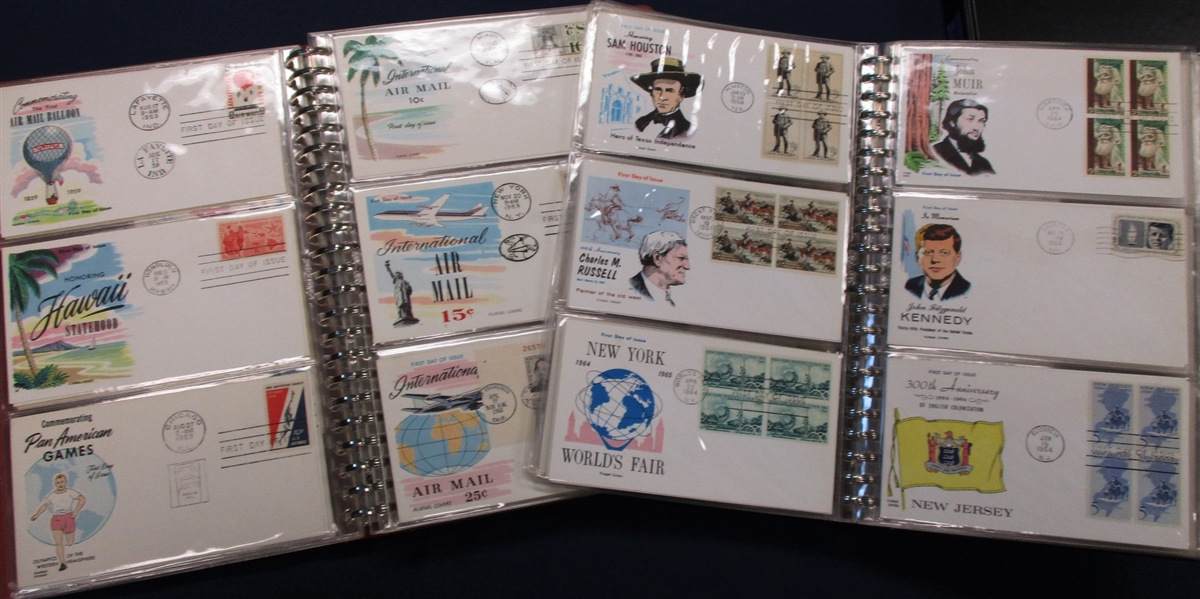 Fluegel First Day Covers in 3 Albums, 1946-1968 (Est $100-150)
