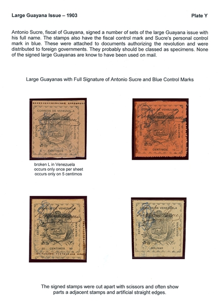 State of Guayana Revolutionary Issues (1903) - Exhibit (Est $500-1000)