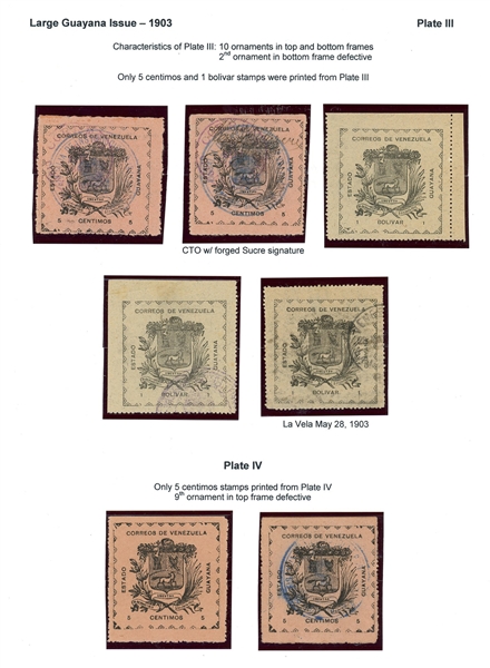 State of Guayana Revolutionary Issues (1903) - Exhibit (Est $500-1000)