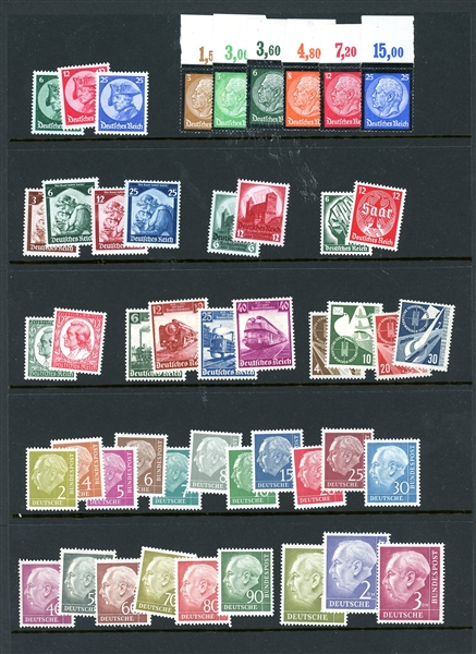 Germany MNH Singles and Sets, Years 1933//1954 (SCV $1813)
