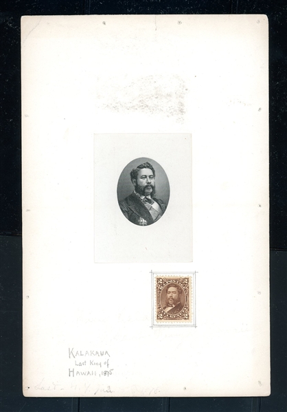 Engraved Die Proof of King David Kalakaua, 1875 (Est $100-150) 