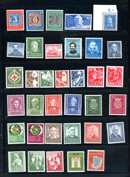 Germany MNH Singles and Sets, Years 1949//1957 (SCV $991)