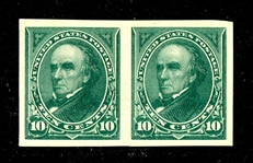 USA Scott 258P5 Pair, 10c Webster Plate Proof, MH VF with 2016 PFC (SCV $500)