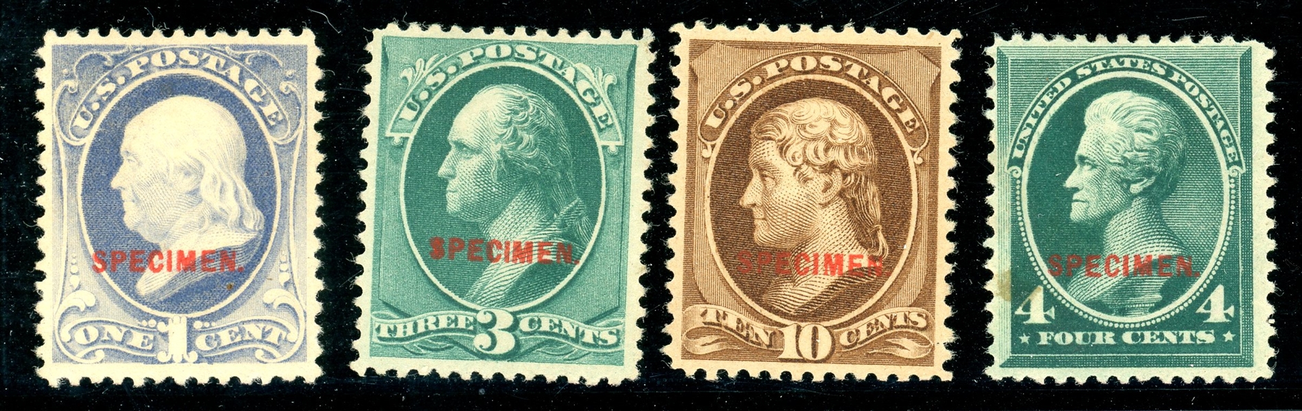 Group of 4 Different Type D Specimens, Fine or Better (SCV $340)