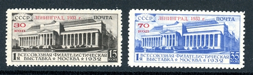 Russia Scott 487-488 MH F-VF, Surcharges 1933 Leningrad Expo (SCV $325)