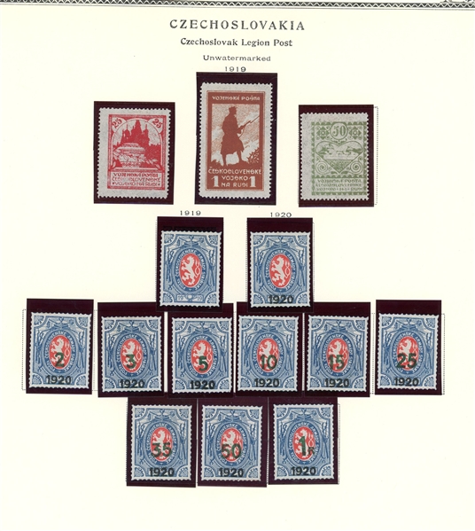 Czechoslovak Legion Post Unused Collection (SCV $328)