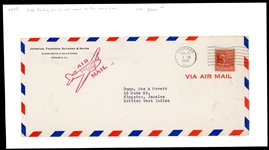 USA Scott 847, 10c Coil Prexie Single Usage on Airmail Cover to Carribean (SCV $2000)