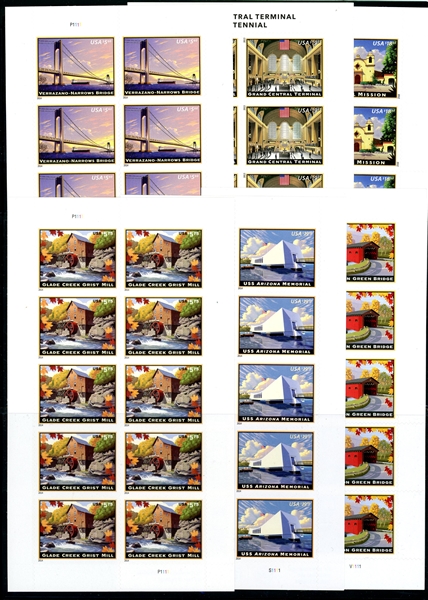 USA American Landmarks High Value Sheets of 10 (Face $758.40)