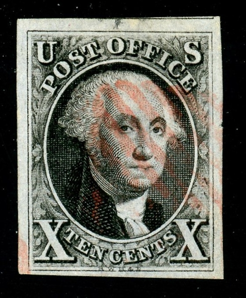 USA Scott 2 Used, 4 Margin, Tiny Thin with 2021 Crowe Certificate (SCV $750)