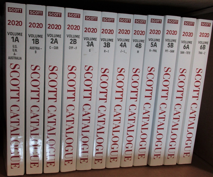 2020 Scott Catalogs - 12-Volume Set, Used But in Like-New Condition (Est $250-350)