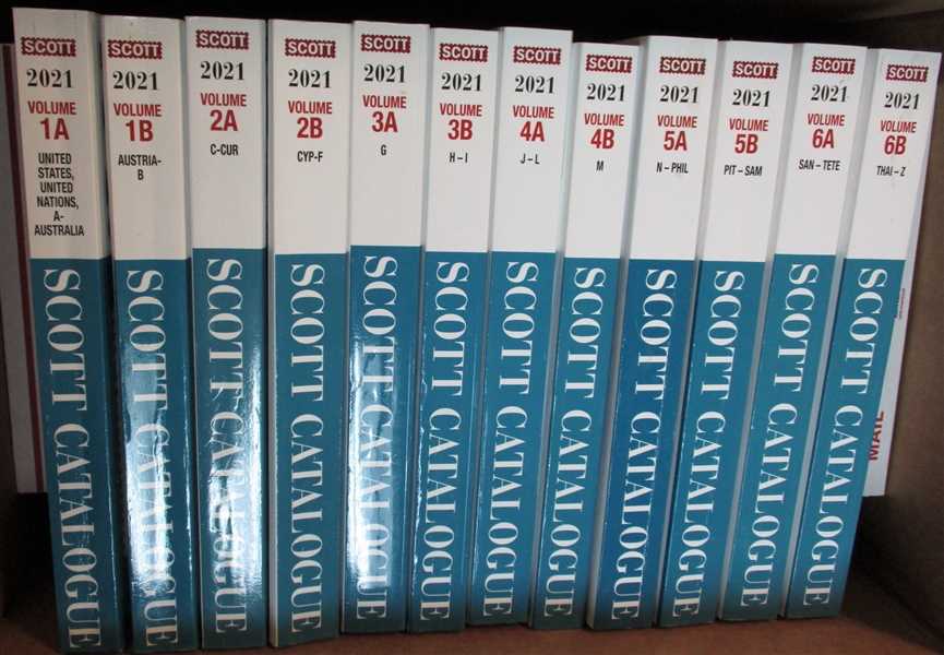 2021 Scott Catalogs - 12-Volume Set, Used But in Like-New Condition (Est $350-450)
