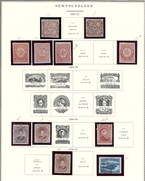 Impressive Newfoundland Collection on Scott Pages (Est $1000-1800)