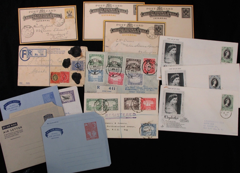 British Colonies Pre-1960 Covers and Cards (Est $100-150)