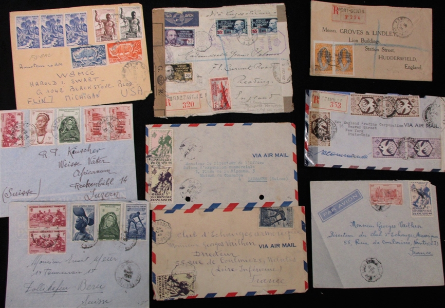 French Colonies Cover/Card Group (Est $100-200)
