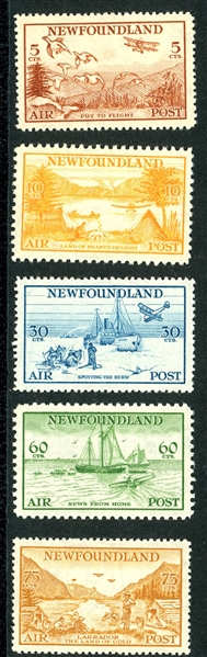 Newfoundland Scott C13-C17 MH Complete Set (SCV $175)