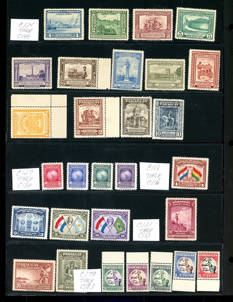 Paraguay Airmail Unused Collection to 1950 (Est $150-200)