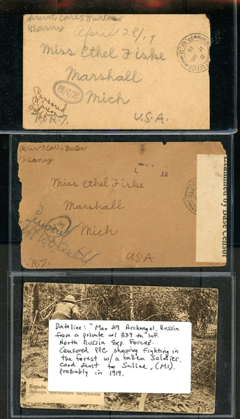 USA WWI Covers/Cards from Archangel, Russia (Est $400-500)
