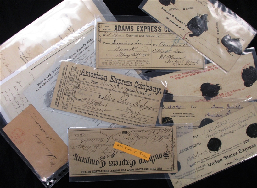 USA Stampless Covers and 1880's Express Company Envelopes (Est $125-175)