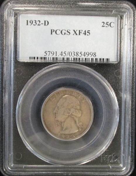 Washington Quarter 1932-D, PCGS XF45 (Est $300-350)