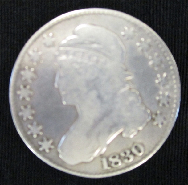 Capped Bust Half Dollar, 1830 Fine (Est $60-80)