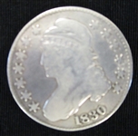 Capped Bust Half Dollar, 1830 Fine (Est $60-80)