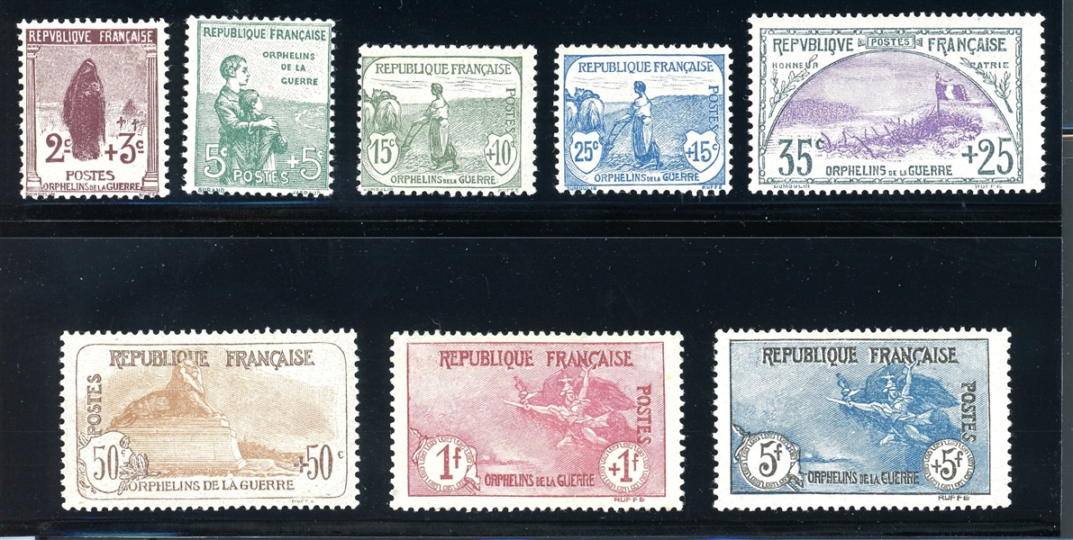 France Scott B3-B10 Unused, Key Semi-Postal Complete Set (SCV $2521)