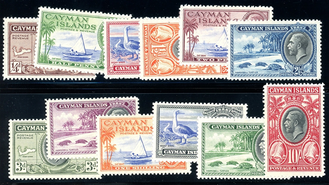 Cayman Islands Scott 85-96 MH Complete Set, 1935-6 KGV (SCV $255)