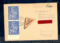 Germany 1947 Special Delivery COD Cover with Rare Michel 941 I E Pair (Est $400-800)