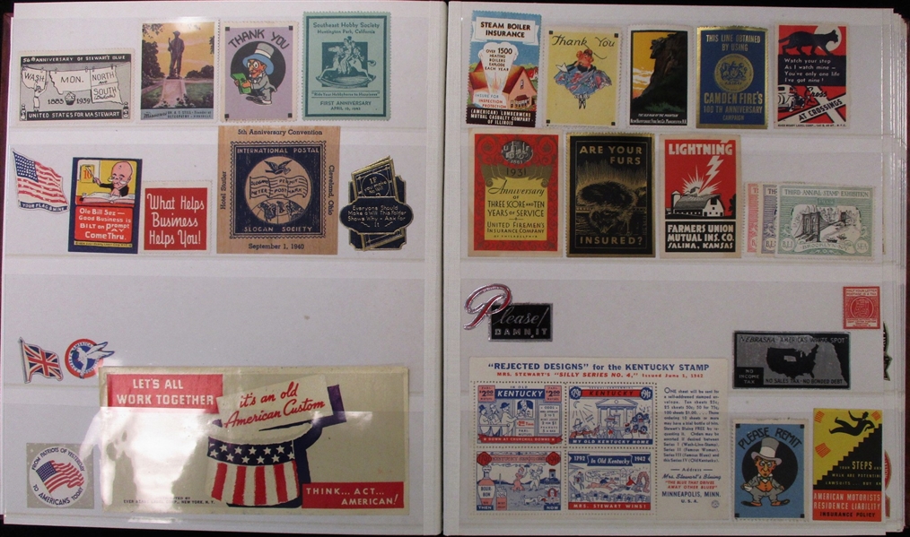 Poster Stamps, Cinderellas, Labels Collection in Stockbook (Est $200-300)