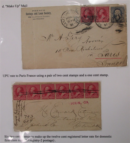 1890 Bureau Issue Postal Usages Cover Group (Est $500-600)