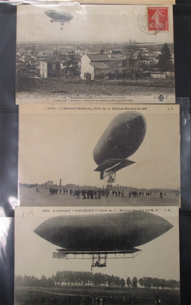 French Dirigibles - 85 Postcards, Early 20th Century (Est $1500-2500)