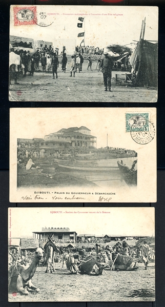 French Colonies Somali Coast, Djibouti - Covers and Postcards (Est $150-200)