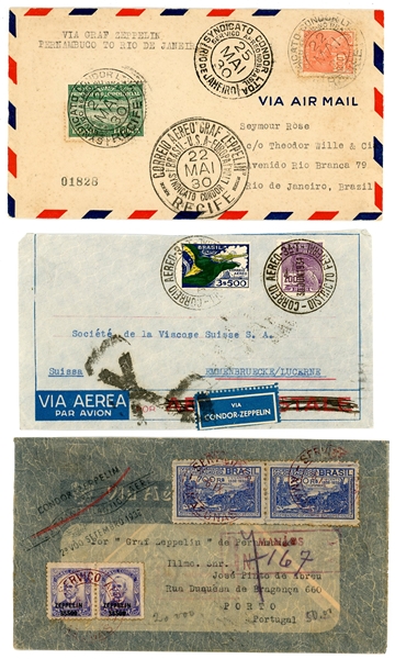 Brazil - Zeppelin and Related Flight Covers (Est $90-120)