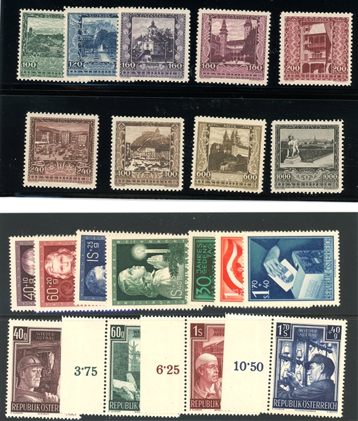 Austria 4 Better Semi-Postal Sets, MNH F-VF (SCV $321)